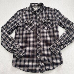 Mens Analog Flannel Shirt  Design Unlikely‎ Size Small Button Down